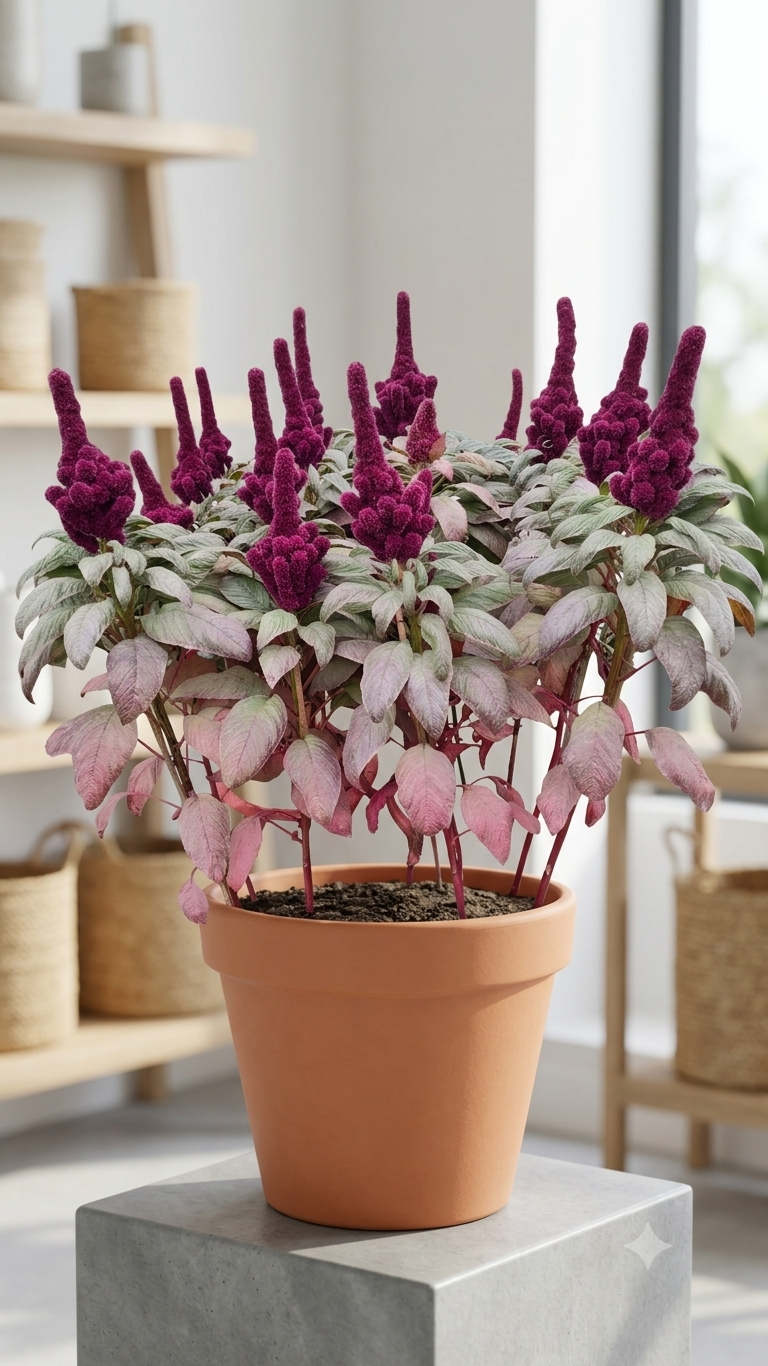 Velvet Crimson Celosia mature flowering appearance