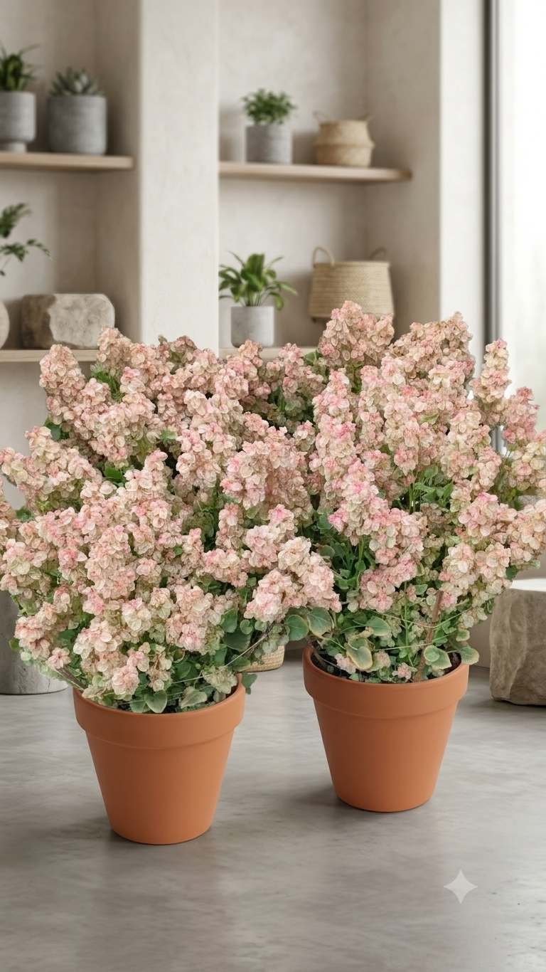 Blush Pink Statice Limonium mature flowering appearance