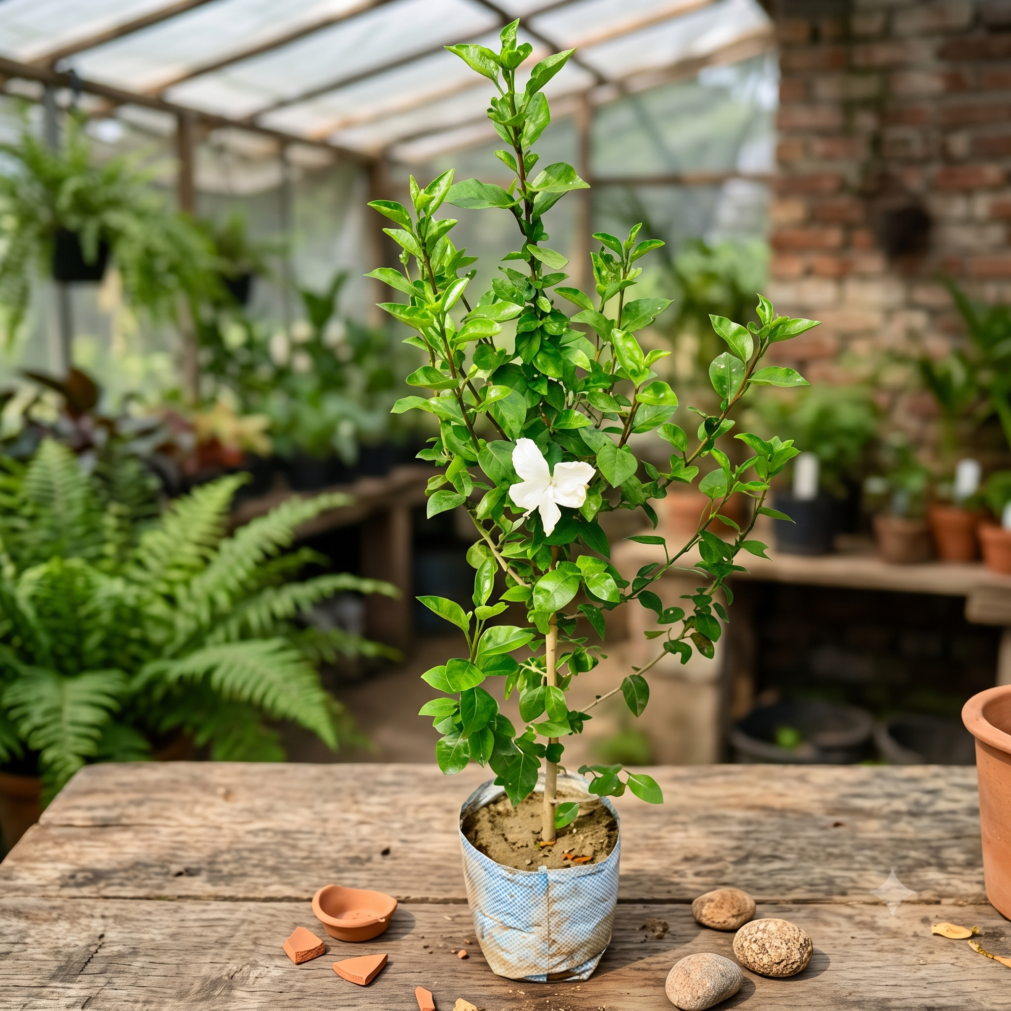 Chandni Crape Jasmine Plant (Tabernaemontana divaricata) live nursery specimen