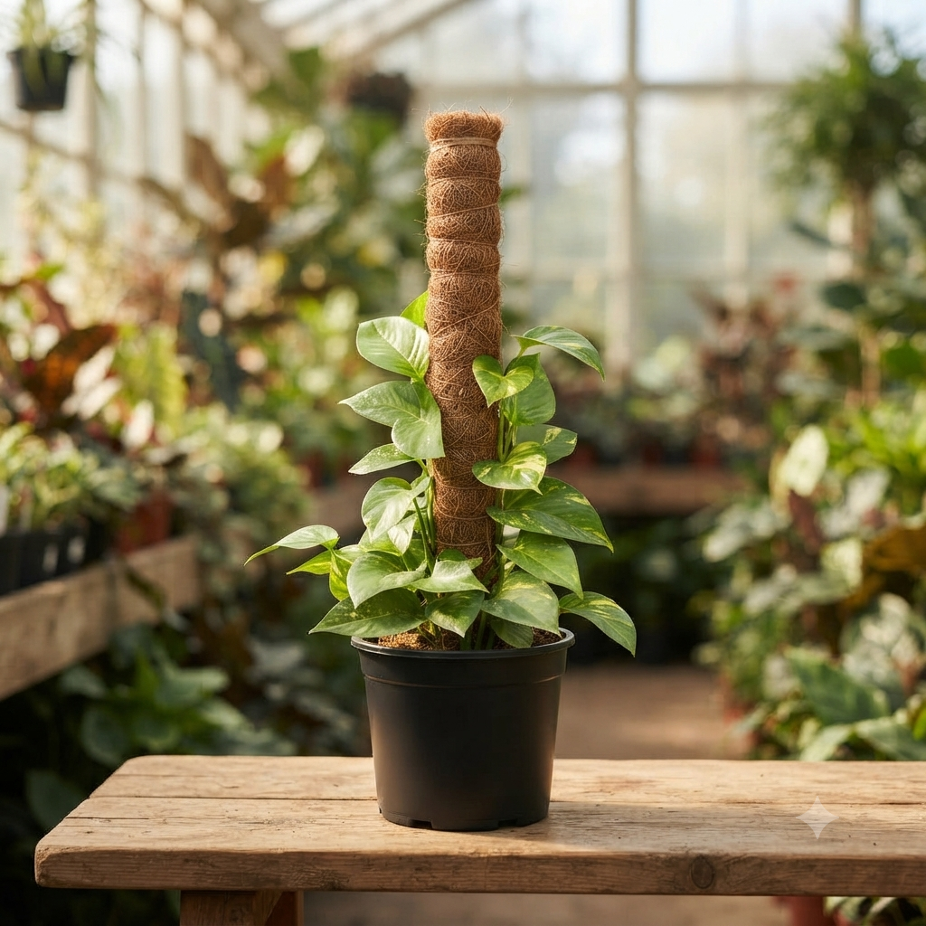 Golden Pothos on Moss Stick live nursery plant specimen